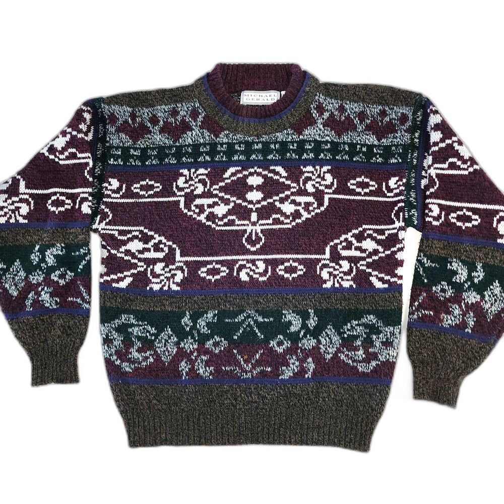 Vintage Michael Gerald Winter Pullover Crewneck Sweater Sz M